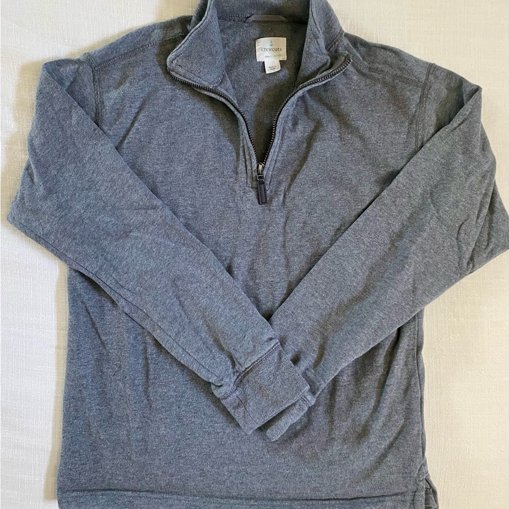 J.Crew Crewcuts Boy’s Half Zip Cotton Pullover in Heather Flannel